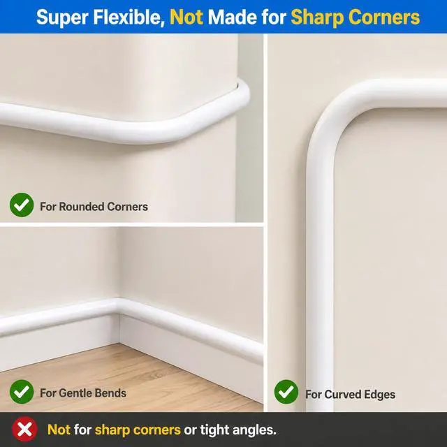 Alt view image 6 of 7 - Cord Hider Raceway Kit, 78 inch Wall Cable Hider for 1 Cable, Silicone Material Hiding Wall Mount TV Powers Cords in Home Office, W0.59 H0.39in White