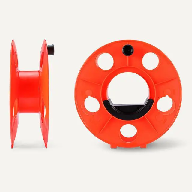 Alt view image 5 of 5 - Extension Cord Reel, 150-foot Capacity for 16/3 SJT Cord, Impact-Resistant, Orange