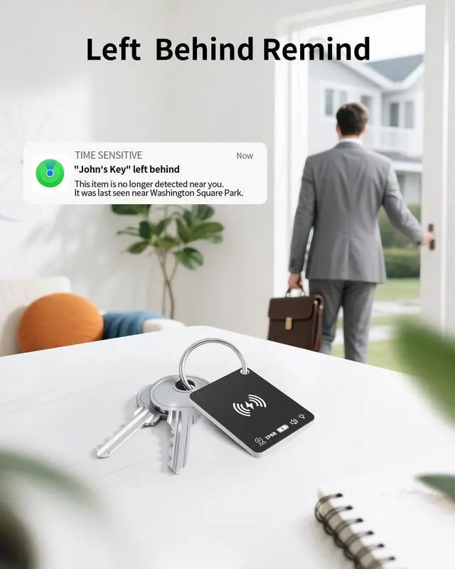 Alt view image 2 of 7 - Air Tracker Tag (iOS Only) Wallet Tracker Works with Apple Find My, Rechargeable Smart Tag Key Finder Locator with Sound, Item Finders for Key, Wallet, Luggage, Backpack, Suitcases, Passport