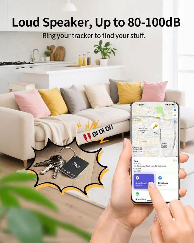 Alt view image 4 of 7 - Air Tracker Tag (iOS Only) Wallet Tracker Works with Apple Find My, Rechargeable Smart Tag Key Finder Locator with Sound, Item Finders for Key, Wallet, Luggage, Backpack, Suitcases, Passport