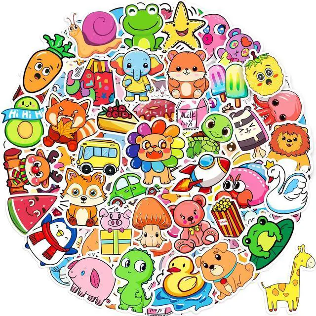 Main image of Stickers for Kids, 600Pcs Cute Water Bottle Stickers for Teens, Vinyl Waterproof Classroom Bulk Sticker Pack for Laptop School Student Gifts Classroom Teacher Prizes Kawaii Animal Sticker for Boy Girl