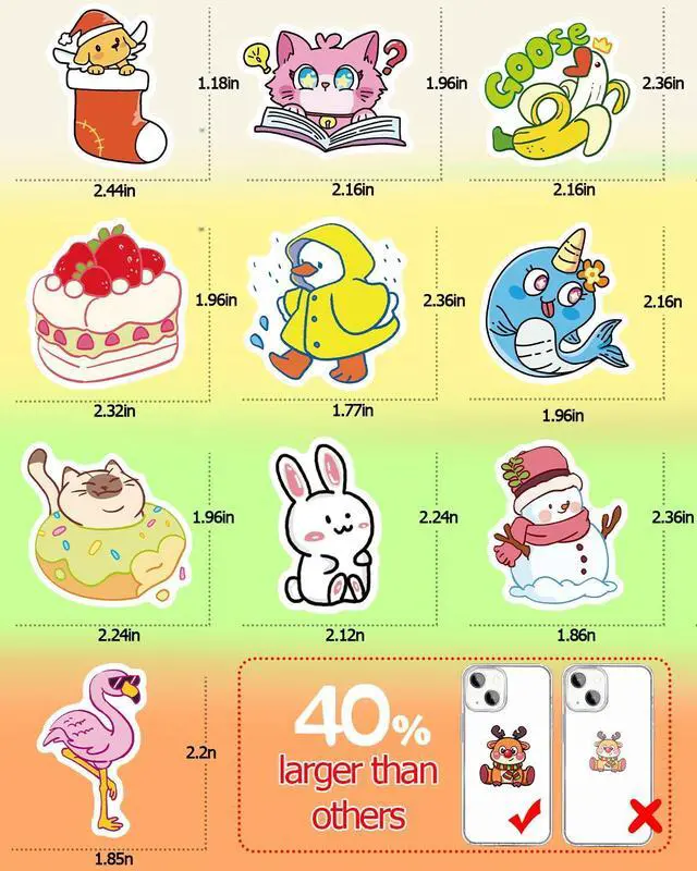 Alt view image 5 of 6 - Stickers for Kids, 600Pcs Cute Water Bottle Stickers for Teens, Vinyl Waterproof Classroom Bulk Sticker Pack for Laptop School Student Gifts Classroom Teacher Prizes Kawaii Animal Sticker for Boy Girl