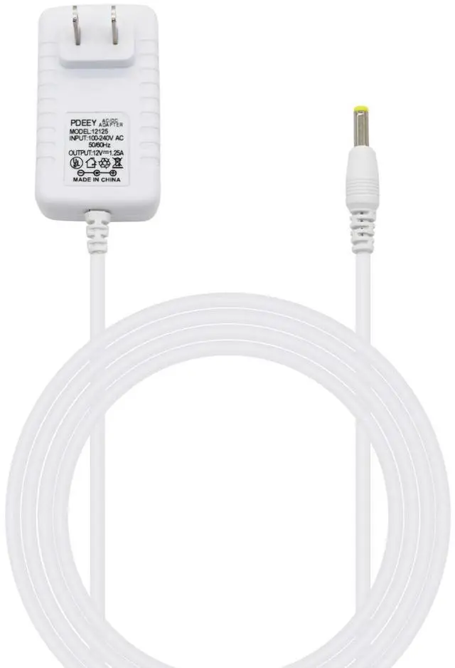 Main image of White Power Cord Replacement for Alexa Dot 3rd Gen, Dot 4th Gen, Dot 5th Gen 2022, Echo Pop 15W Power Adapter Charger