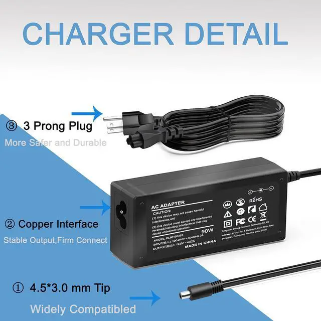 Alt view image 7 of 7 - 90W AC Adapter for Dell OptiPlex Micro 9020 7010 7020 7040 7050 7060 7070 7080 5050 5060 5070 5080 5090 3040 3046 3050 3070 3080 3090 MFF Business Desktop,Power Supply Cord for Optiplex Micro PC