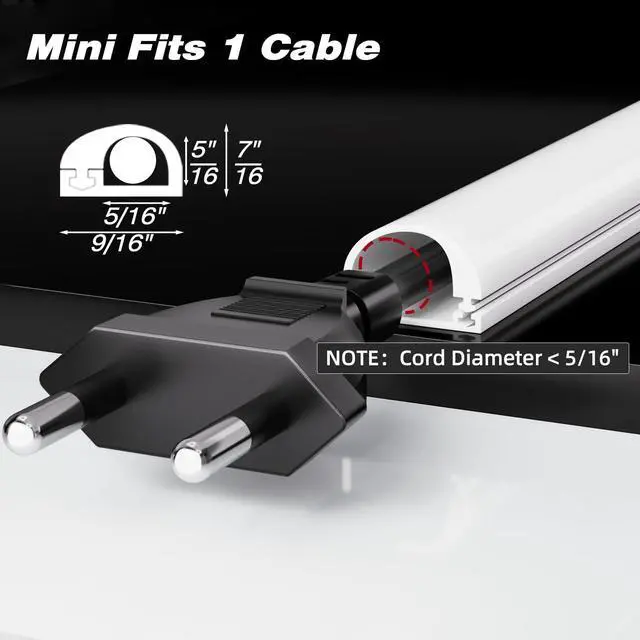 Alt view image 2 of 7 - Silicone Cord Hider Wall for 1 Cable,Side-Opening Cord Covers for Wire on Wall,Self-Adhesive Cable Hider Raceway,Small TV Wire Hider, Flexible MINI TV Cord Hider for Wall Mounted TV(118''-White)
