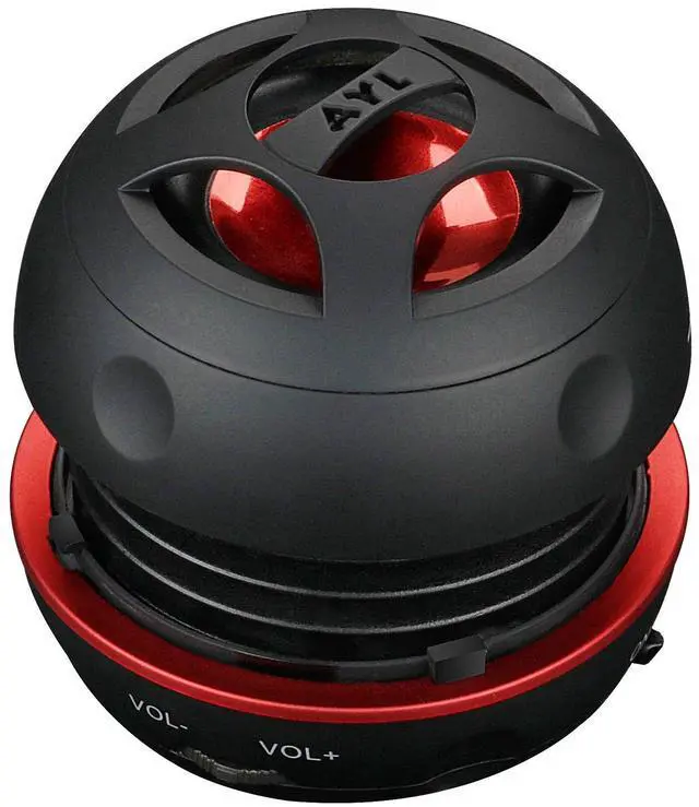 Main image of Mini Speaker System, Portable Plug-in Speaker with 3.5mm Aux Input & 3.5 mm Jack, External Audio for Laptop, MP3, iPhone Small Wireless Bluetooth Speaker with Built-in Mic (Black)