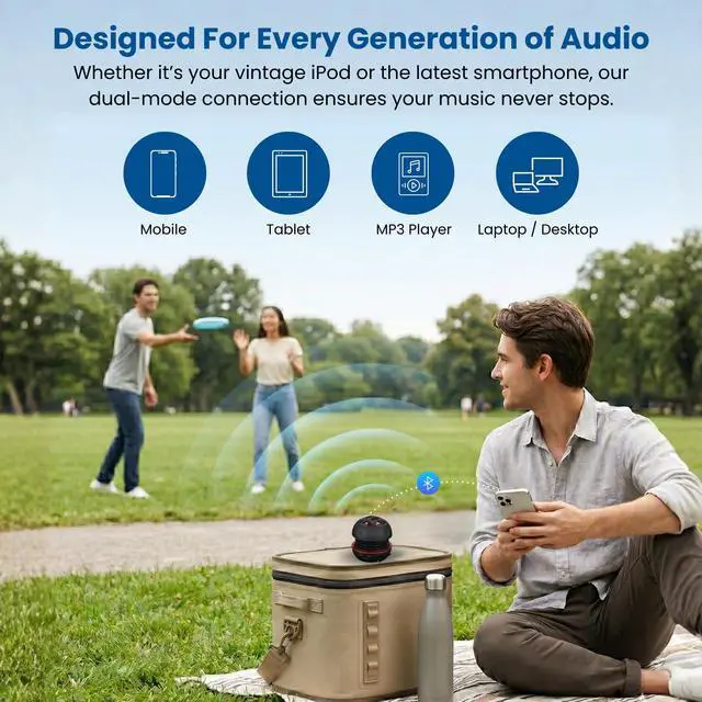 Alt view image 5 of 7 - Mini Speaker System, Portable Plug-in Speaker with 3.5mm Aux Input & 3.5 mm Jack, External Audio for Laptop, MP3, iPhone Small Wireless Bluetooth Speaker with Built-in Mic (Black)