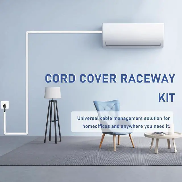 Alt view image 3 of 7 - Cable Cover Wall - Cord Hiders for TV on Wall, 157 Inches Cable Cover Channel, White
