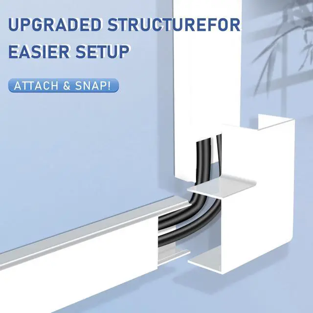 Alt view image 5 of 7 - Cable Cover Wall - Cord Hiders for TV on Wall, 157 Inches Cable Cover Channel, White