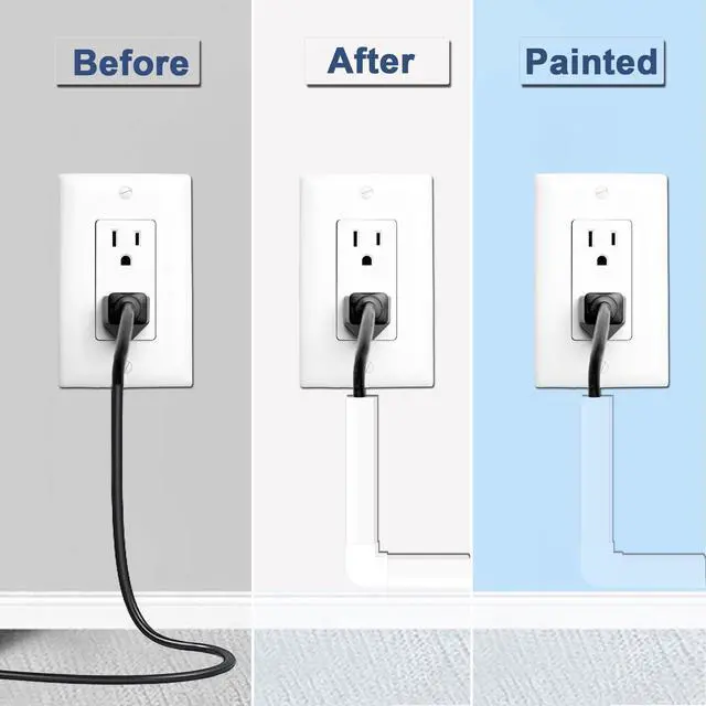 Alt view image 7 of 7 - Cable Cover Wall - Cord Hiders for TV on Wall, 157 Inches Cable Cover Channel, White