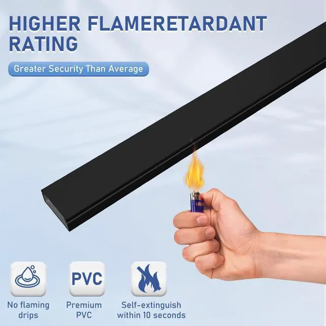 Alt view image 3 of 6 - Cable Cover Wall - Large Cord Covers for Wires on Wall, 157 Inches TV Cable Hider Wall Kit, Black