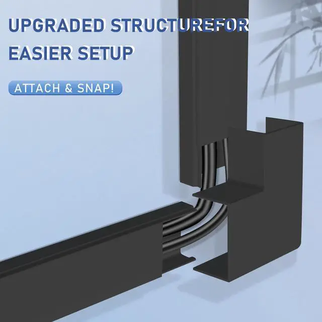 Alt view image 5 of 6 - Cable Cover Wall - Large Cord Covers for Wires on Wall, 157 Inches TV Cable Hider Wall Kit, Black