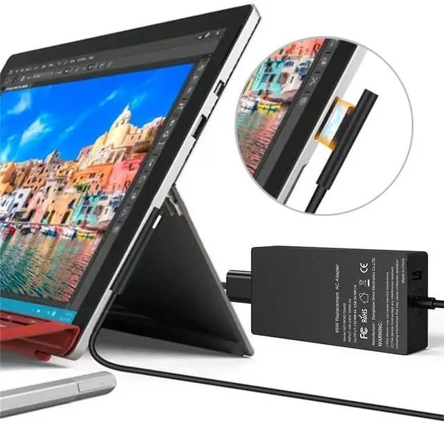Alt view image 5 of 7 - Compatible with Microsoft Surface Charger,65W Surface Pro Charger,Compatible with Surface Pro 11,9,8,7,6,5,4,3,X Surface Laptop 7,6,5,4,3,2,1 Surface Go 3,2,1 Surface Book 3,2,1 and More