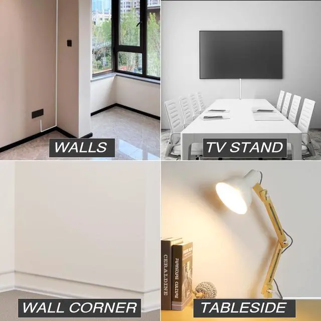 Alt view image 6 of 6 - 39" Silicone Cord Hider for Wall Mount TV,Self-Adhesive Cable Hider for 1 Cord(1/4" Diameter),Cable Management Under Desk,Cord Organizer,Cable Raceway Home & Office Trim,Cord Concealer Channel,White