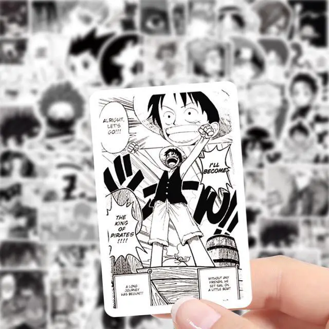 Alt view image 2 of 7 - 100pcs Black and White Anime Stickers for Kids,Movie Decorative Sticker for Kids Teens Waterproof Stickers for Water Bottle Laptop Luggage Helmet Skateboard Guitar