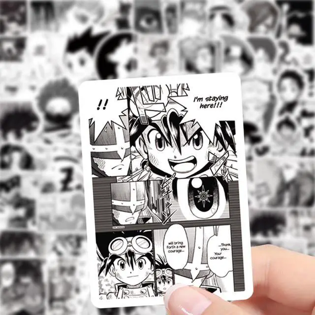 Alt view image 4 of 7 - 100pcs Black and White Anime Stickers for Kids,Movie Decorative Sticker for Kids Teens Waterproof Stickers for Water Bottle Laptop Luggage Helmet Skateboard Guitar