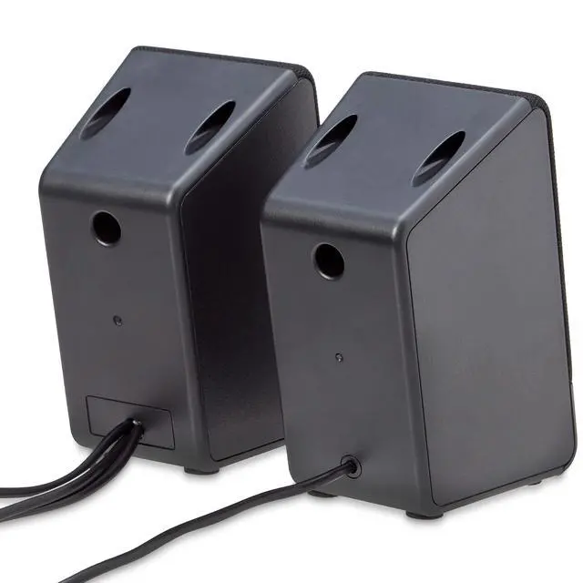 Alt view image 3 of 7 - USB-Powered Computer Speakers with Volume Control for Desktop or Laptop PC, Compact Size, Headphone Jack, Portable, Plug-N-Play, Black