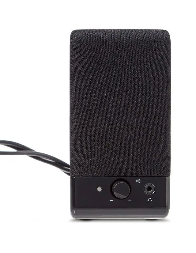 Alt view image 5 of 7 - USB-Powered Computer Speakers with Volume Control for Desktop or Laptop PC, Compact Size, Headphone Jack, Portable, Plug-N-Play, Black