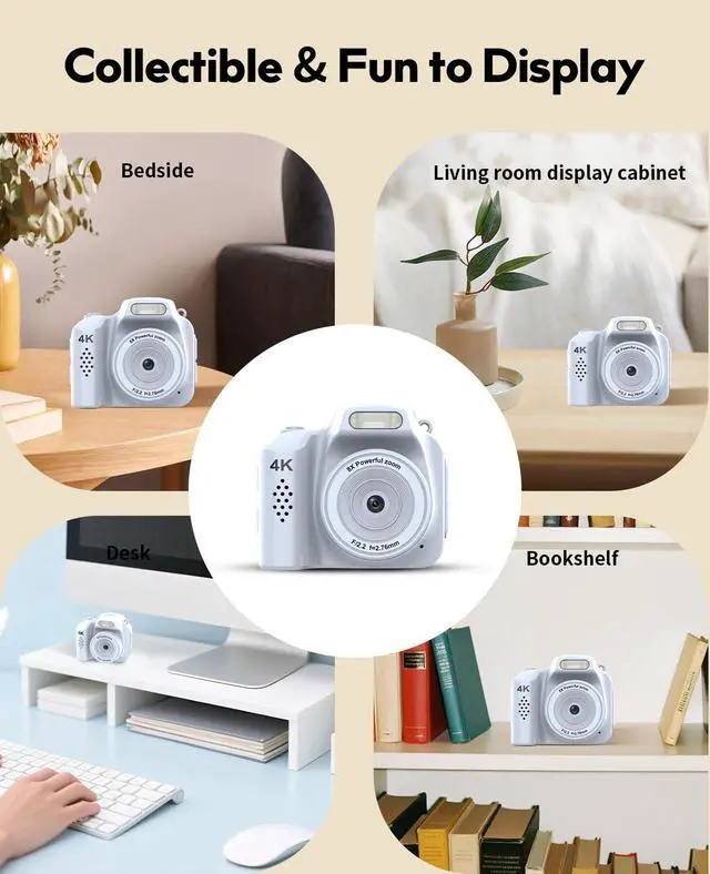 Alt view image 5 of 7 - Mini Keychain Camera 4K Mini Camera with 32GB Card & Elegant Gift Box, Mini Retro Camera for Kids & Adults, Collectible Vintage Camera Gift for Travel Camp Snap, Birthdays & Stocking Stuff