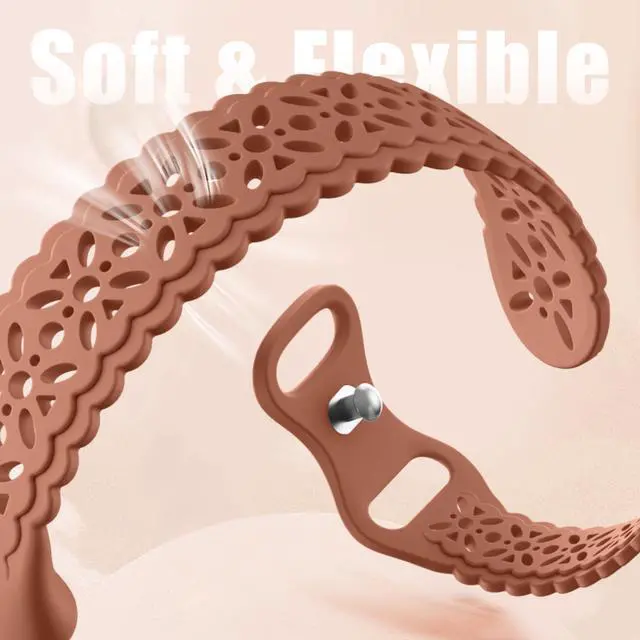 Alt view image 2 of 7 - Floral Engraved Bands Compatible with Fitbit Charge 6 Band/Fitbit Charge 5 Band for Women, Charm Lace Silicone Soft Sport Watch Bands Bracelet Straps for Fitbit Charge 6/ Charge 5 Accessories