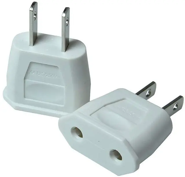 Alt view image 3 of 4 - 2pcs/lot Top EU Euro Europe to US American USA Power AC Wall Plug Converter Travel Adapter Home Use Adaptor Electrical Socke(White)