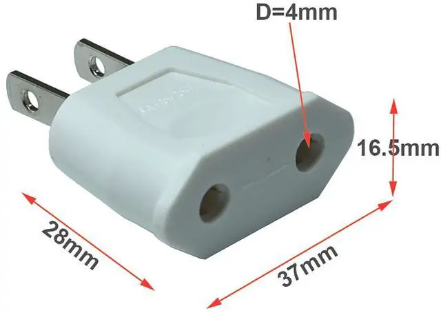 Alt view image 4 of 4 - 2pcs/lot Top EU Euro Europe to US American USA Power AC Wall Plug Converter Travel Adapter Home Use Adaptor Electrical Socke(White)