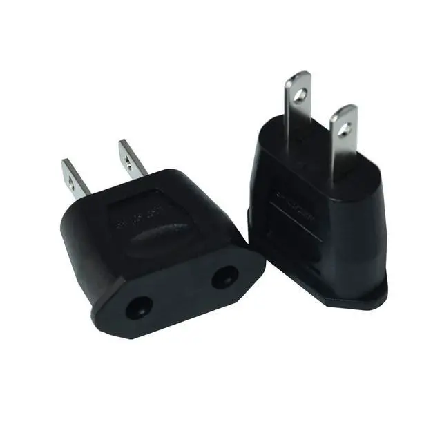 Alt view image 2 of 5 - Socket Plug Adapter Europe EU Euro to US Travel Charger AC Power Converter 2PCS(Black)