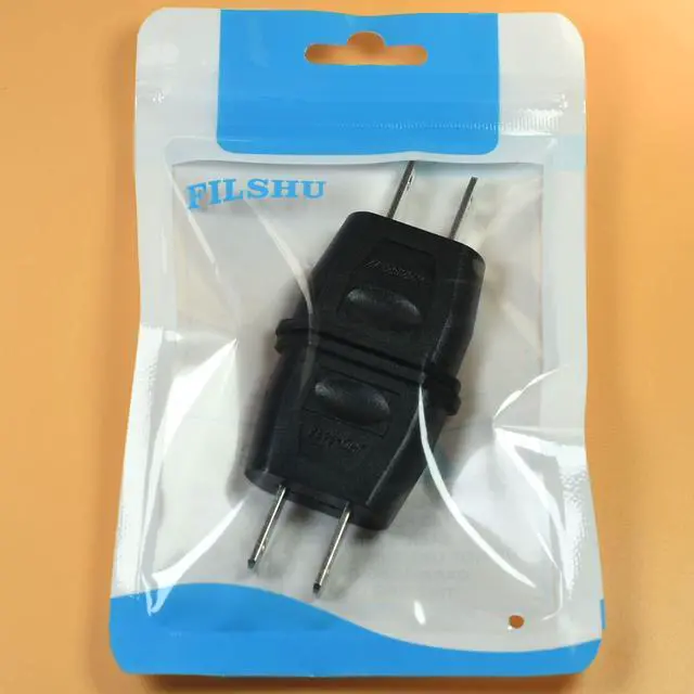Alt view image 5 of 5 - Socket Plug Adapter Europe EU Euro to US Travel Charger AC Power Converter 2PCS(Black)