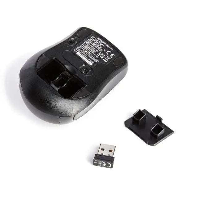 Alt view image 4 of 6 - 2.4 GHz Wireless Optical Computer Mouse with USB Nano Receiver, Portable, No Wires, Smooth Tracking, Multi-Device Compatibility, Black