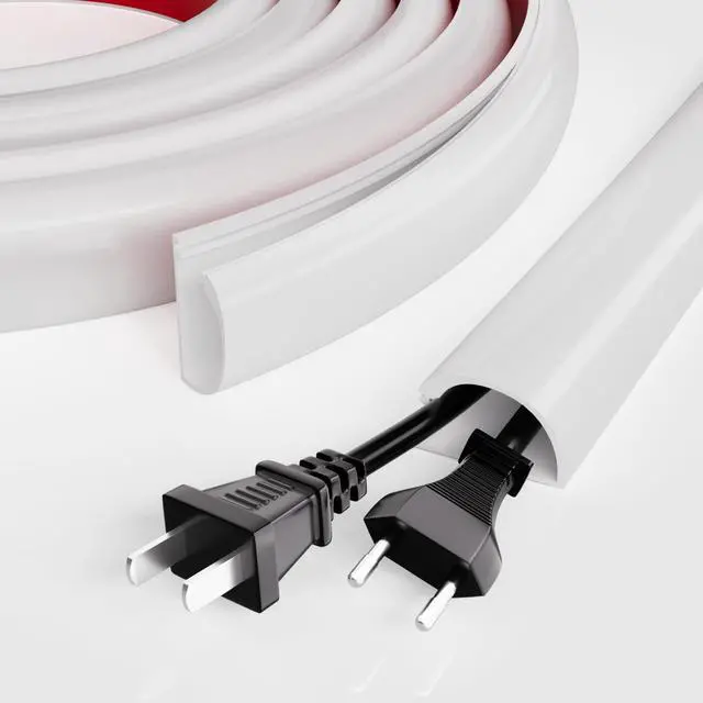 Main image of 78 TV Cord Hider for Wall Mounted TV, Selfadhesive Wall Cable Hider for 2-3 Cords, Flexible Silicone White Cord Covers Wire Hiders for Cords on Wall,Babyproof Cable Concealer Racewasy Management