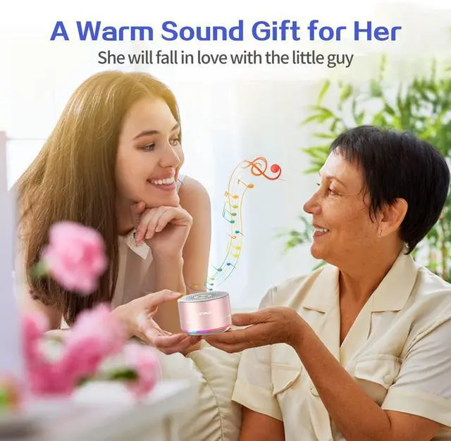 Alt view image 4 of 6 - Portable Wireless Bluetooth Speaker with Built-in-Mic,Handsfree Call,AUX Line,HD Sound and Bass for iPhone Ipad Android Smartphone and More (Pink+case)