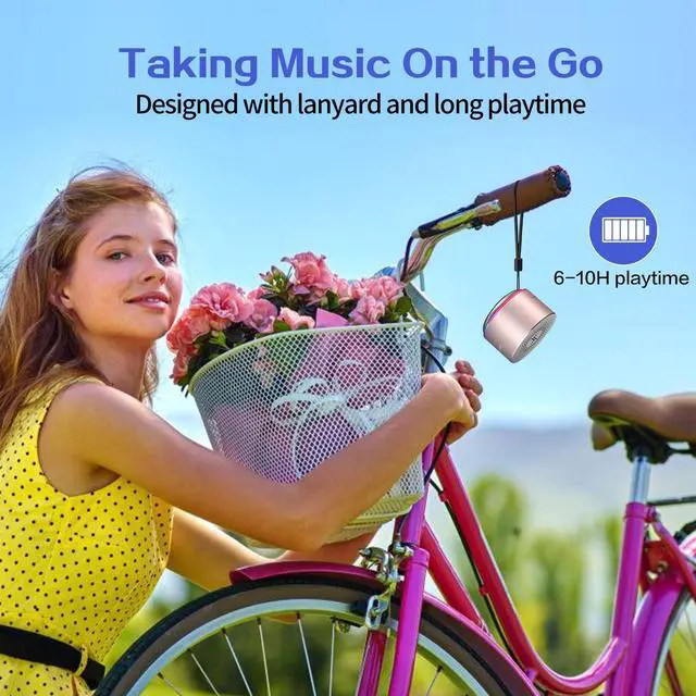 Alt view image 6 of 6 - Portable Wireless Bluetooth Speaker with Built-in-Mic,Handsfree Call,AUX Line,HD Sound and Bass for iPhone Ipad Android Smartphone and More (Pink+case)