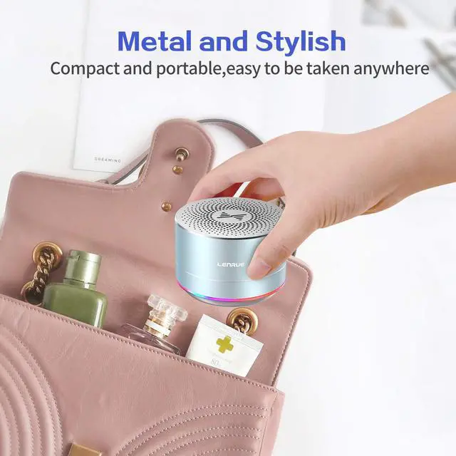 Alt view image 2 of 6 - Portable Bluetooth Speakers,Wireless Speaker with Clear Sound, Long Playtime, Small Mini Metal Speaker,Christmas Birthday Gifts for Men, Women,Kids(Sky-Blue)