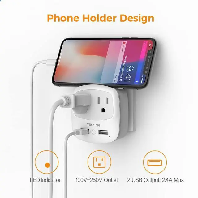Alt view image 6 of 7 - European Travel Plug Adapter Converter, International Power Plug Converter with 2 USB, Type C Outlet Adaptor Charger for US to Most of Europe EU Iceland Spain Italy France Germany