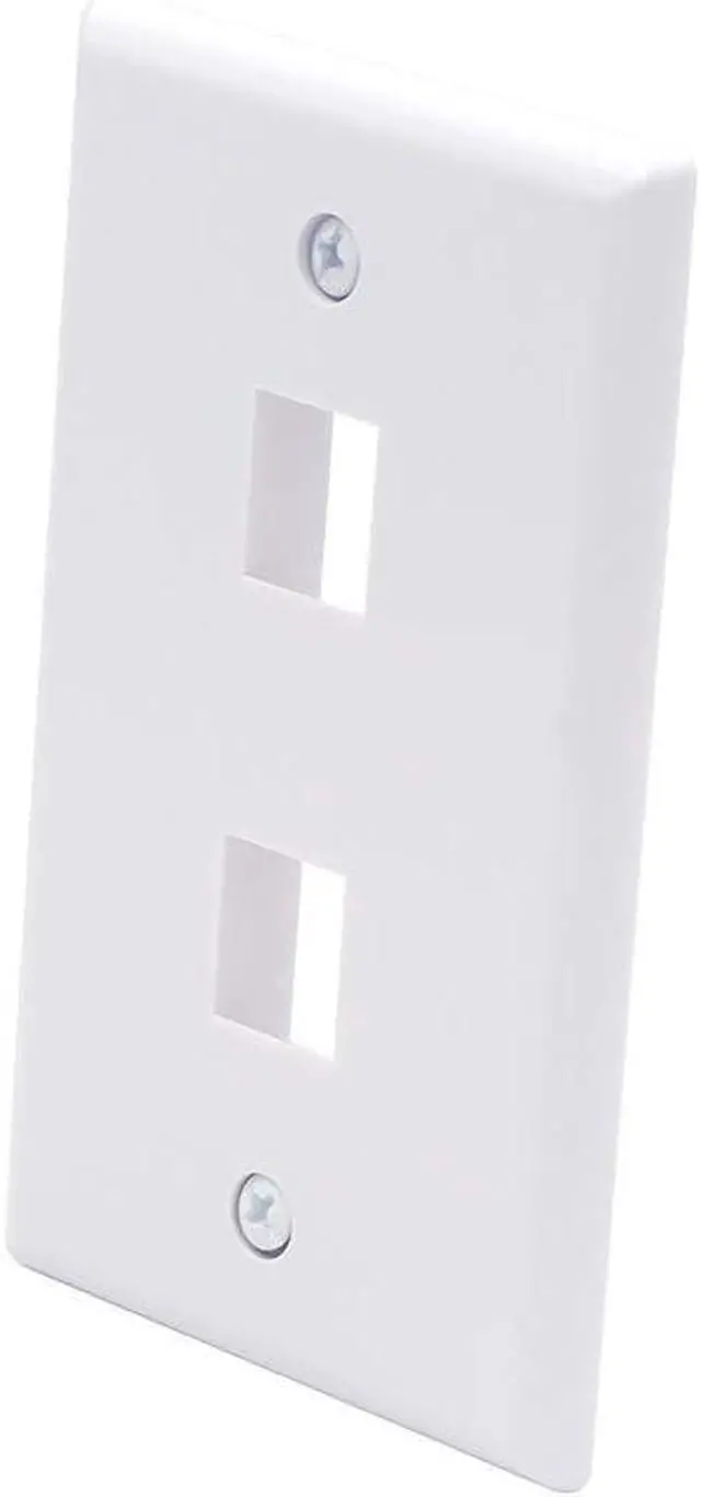 Alt view image 4 of 7 - UL Listed Keystone Wall Plate 2-Port, Low Profile Wall Plate for RJ45 Keystone Jack or Coupler and HDMI/Coax Modular Jack Inserts, White 10-Pack
