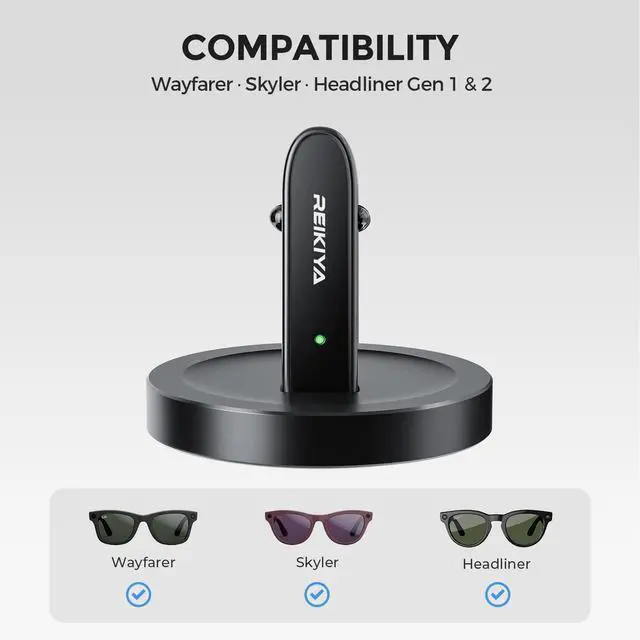 Alt view image 2 of 7 - Charging Stand for Ray-Ban Meta Smart Glasses (Gen 1 & 2), Portable Charging Dock for Wayfarer, Headliner, Skyler with 3.3 ft USB-C Cable, Charger for Meta Glasses, RayBan Meta Accessories