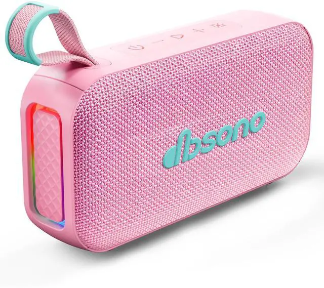 Main image of Bluetooth Speaker Stereo 20W Loud Sound: 30H Playtime, IPX5 Water Resistant, Portable Wireless Speakers, Powerful Bass, Lightshow, Birthday Gifts for Men/Adults/Teens, Beach Vacation Essentials, Pink