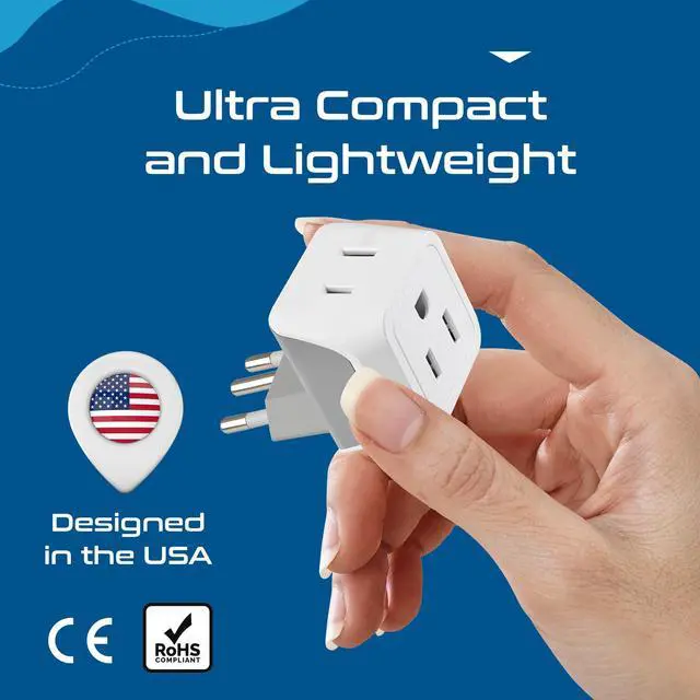 Alt view image 7 of 7 - Brazil Travel Adapter Plug with Dual Usa Input - Type N (3 Pack - Ultra Compact - Safe Grounded Perfect for Cell Phones, Laptops, Camera Chargers and More - Power Plug (CT-11C)