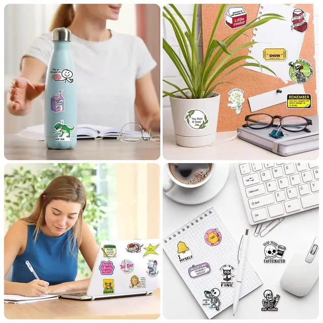Alt view image 5 of 6 - 400 Pcs Funny Stickers for Adults Waterproof Vinyl Sarcastic Stickers Meme Decals for Water Bottles, Laptop, Phone, Hard Hats, Journal, Scrapbook