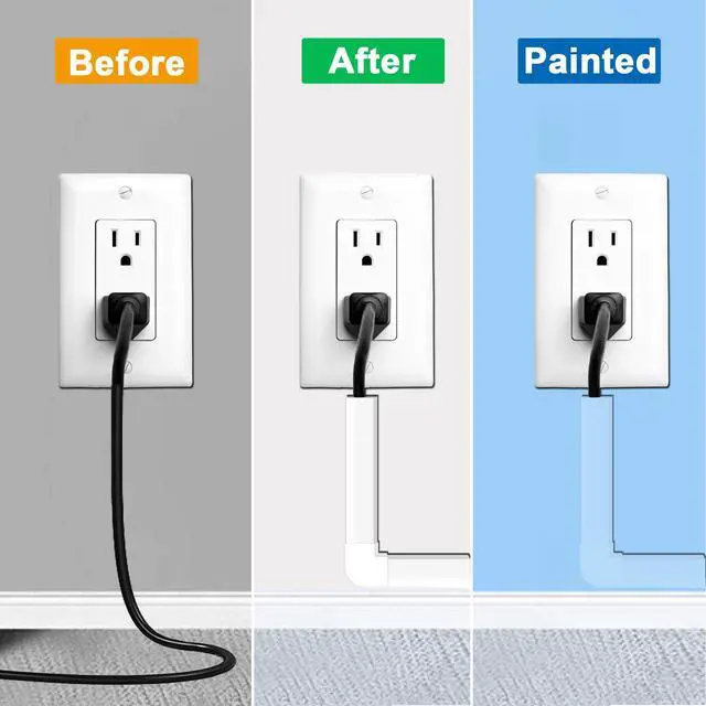 Alt view image 4 of 7 - Cord Cover Raceway Kit - 157" Paintable Cable Concealer, Wire Hider for TV Wall Mounting and Wire Management