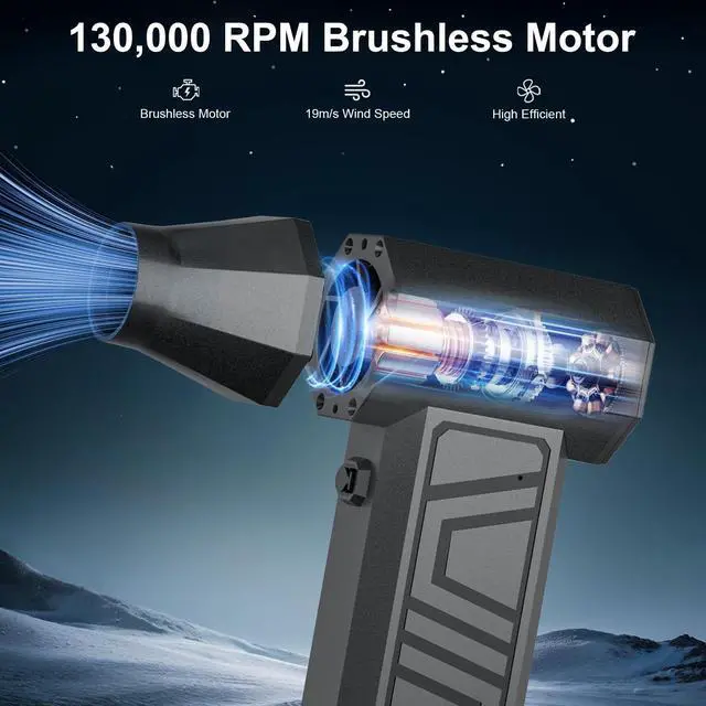 Alt view image 5 of 6 - X3 Cordless Air Duster 130,000RPM High-Speed Mini Blower, 4-Gear Adjustable Power Turbo Jet Fan, Portable Dust Blower for Cleaning Electronics, Cars, Homes, and Outdoor Spaces