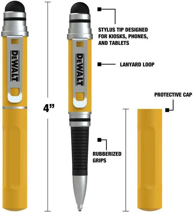 Alt view image 2 of 7 - Heavy Duty 3-in-1 Mini Stylus Pocket Pen, Tablet Pens for iPad, EDC Touch Screen Pens, Ballpoint w/Touchscreen Tip, Keypad Tip, Compatible iPhone Stylus Pen, Extra Ink Cartridge