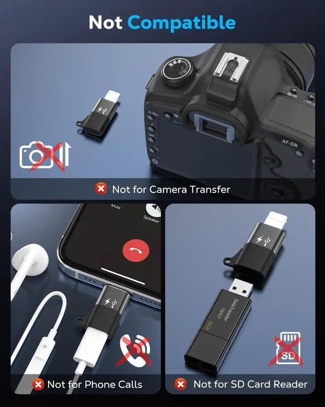 Alt view image 3 of 7 - for DJI Mic Mini USB C to Lighting Phone Adapter - Lightning to USB-C Audio Adapter for iPhone 14/13/12/11/Apple EarPods/Wireless Mic Receiver/Phone, Support Charging -2 Pack, Black