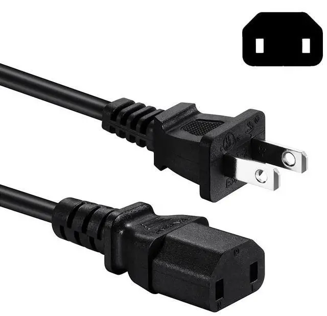 Main image of AC Power Cord Compatible with Sony PS4 Pro, Xbox 360 Slim / 360 E Power Supply Brick, UL Listed 2 Prong Power Cable Replacement
