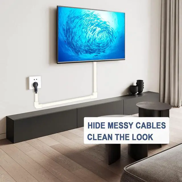 Alt view image 3 of 6 - Cord Cover Wall Raceway Kit - 157" Cable Concealer, Wire Hiders for TV Wall Mounting and Wire Management, Beige
