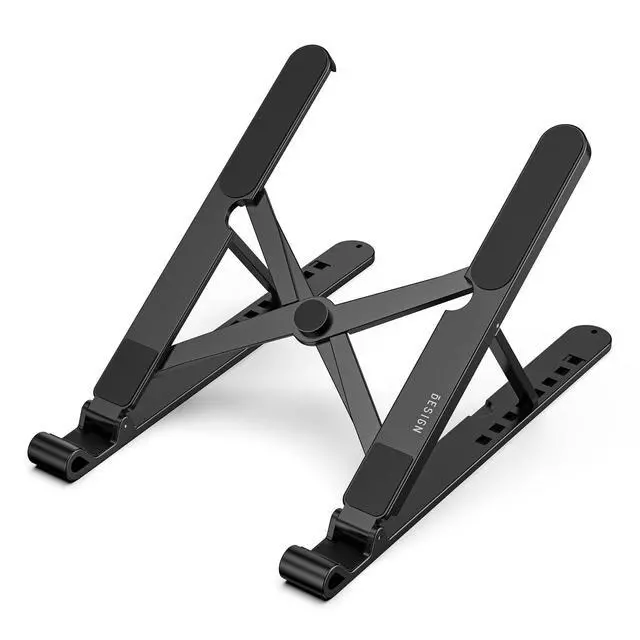 Alt view image 2 of 7 - LS01 Pro Ergonomic Laptop Stand, Plastic Laptop Riser, Portable and Adjustable Notebook Computer Holder Compatible with 10-14" Laptops (Black)