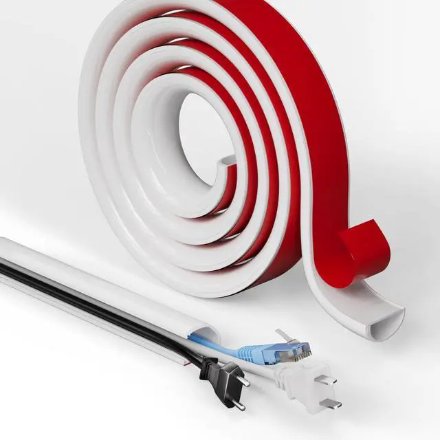 Main image of 39" Cord Hider for Wall Mounted TV,Adhesive Cable Hider for Wall,Cord Covers Raceway Kit for Wires Hider,Flexible Silicone Cable Concealer for Home Office,W 1.08"× H 0.6"