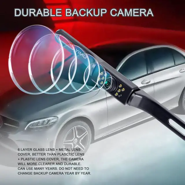 Alt view image 3 of 7 - Car Backup Camera, License Plate Camera with 7 LED Lights Rear Camera, HD Night Vision Rear View Camera,Wide View Angle, IP69K Waterproof Reverse Vehicle Camera for Cars,SUV,Trucks,RV, Pickup