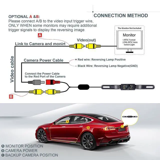 Alt view image 6 of 7 - Car Backup Camera, License Plate Camera with 7 LED Lights Rear Camera, HD Night Vision Rear View Camera,Wide View Angle, IP69K Waterproof Reverse Vehicle Camera for Cars,SUV,Trucks,RV, Pickup