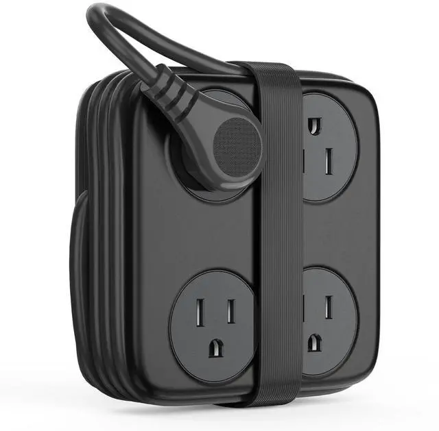 Main image of 5 Ft Extension Cord with 3 USB Ports, Power Strip for Desktop, 4 Side Outlet Extender(8 AC) & Flat Plug, 11 in 1 Charging Station for Home/Office/Dorm -AP3 PRO